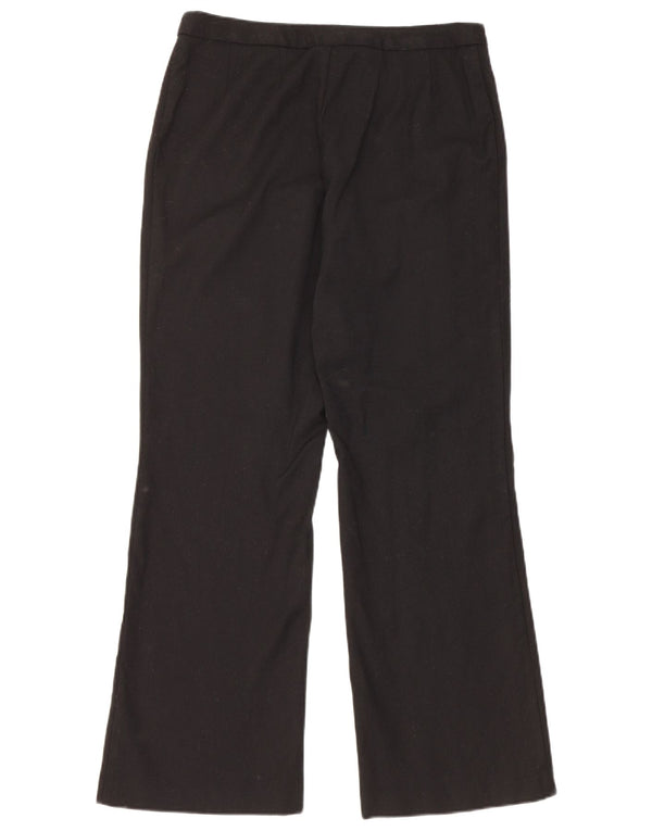 Pantaloni casual a gamba larga da donna Marks & Spencer UK 12 medi W30 L30 neri