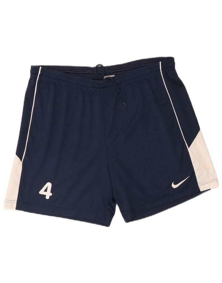 Pantaloncini sportivi da uomo Nike Large in poliestere color block blu navy
