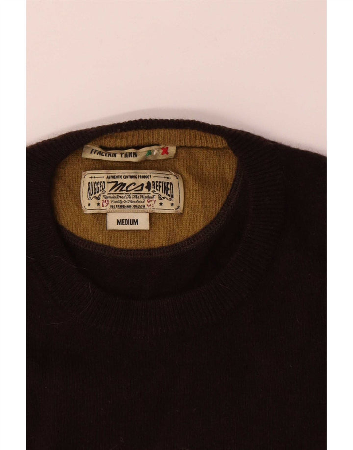 Marlboro Classics Maglione girocollo da uomo in lana marrone medio