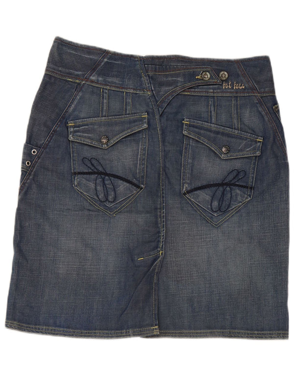 Gonna in denim da donna Fat Face UK 10 piccola W32 cotone blu