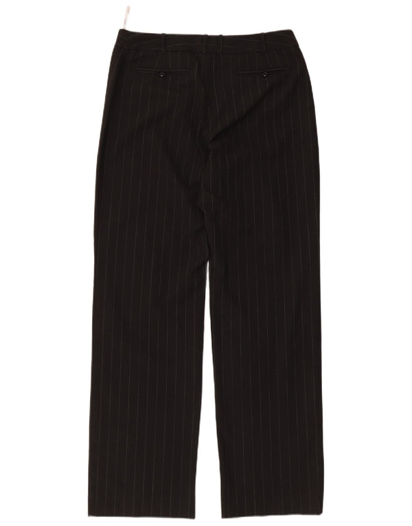 Pantaloni casual dritti da donna Oasis UK 10 Small W30 L30 Gessato nero