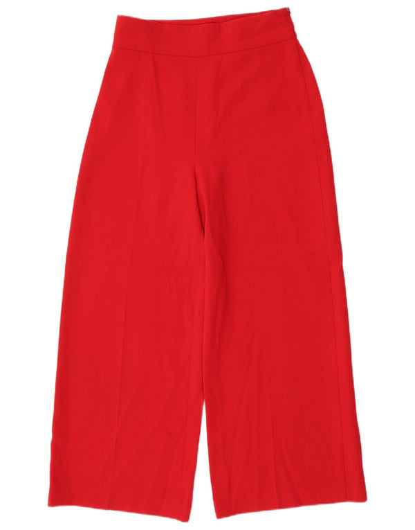 Pantaloni corti a gamba larga a vita alta da donna Zara piccoli W26 L25 rossi
