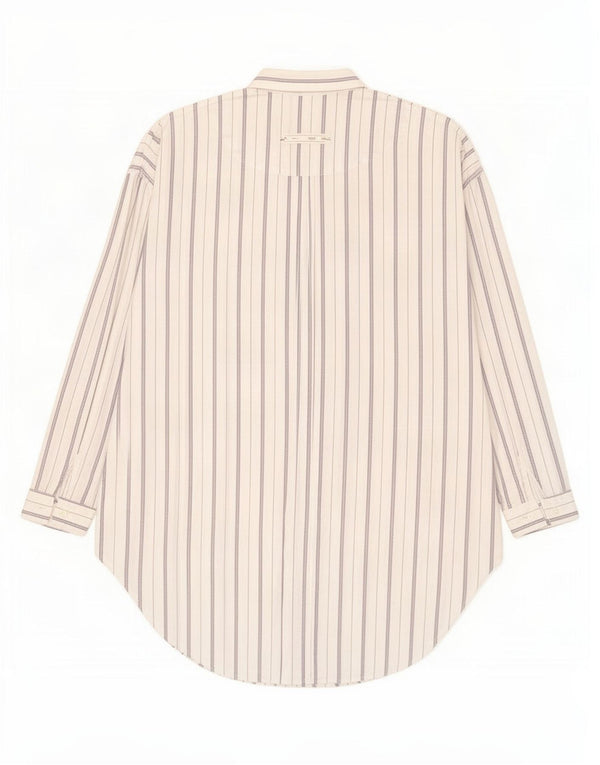 Benetton Womens 3/4 Sleeve Pullover Shirt UK 10 Small White Striped