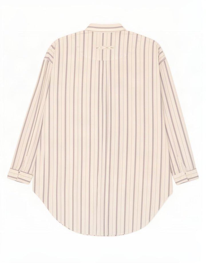 Camicia pullover con maniche a 3/4 da donna Benetton UK 10 Small White Striped