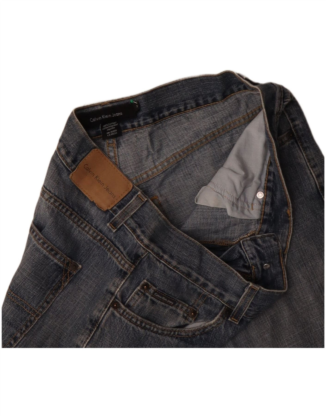 CALVIN KLEIN Jeans dritti da uomo W34 L30 Blu Cotone