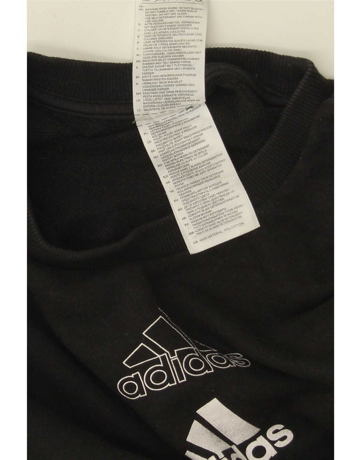 Felpa oversize con grafica Adidas da donna UK 8/10 piccola nera