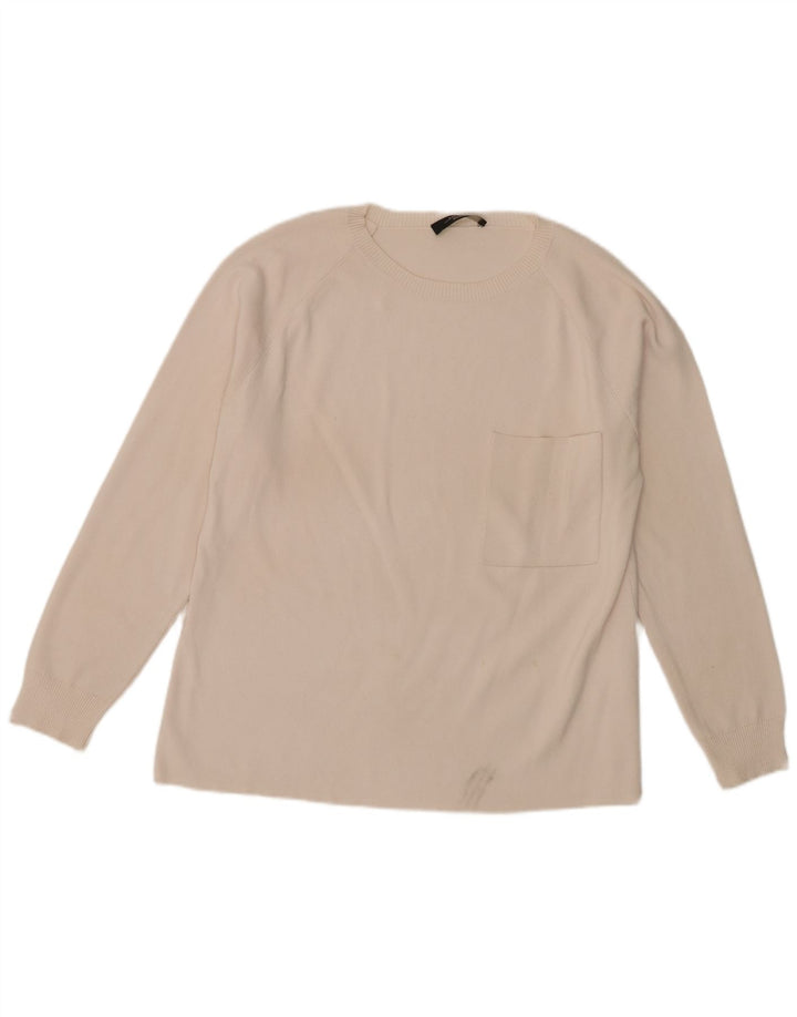 Maglione maglione girocollo da donna Max Mara UK 14 medio bianco sporco