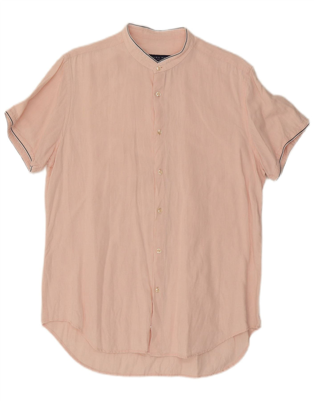 Camicia Zara da uomo slim fit a maniche corte grande rosa