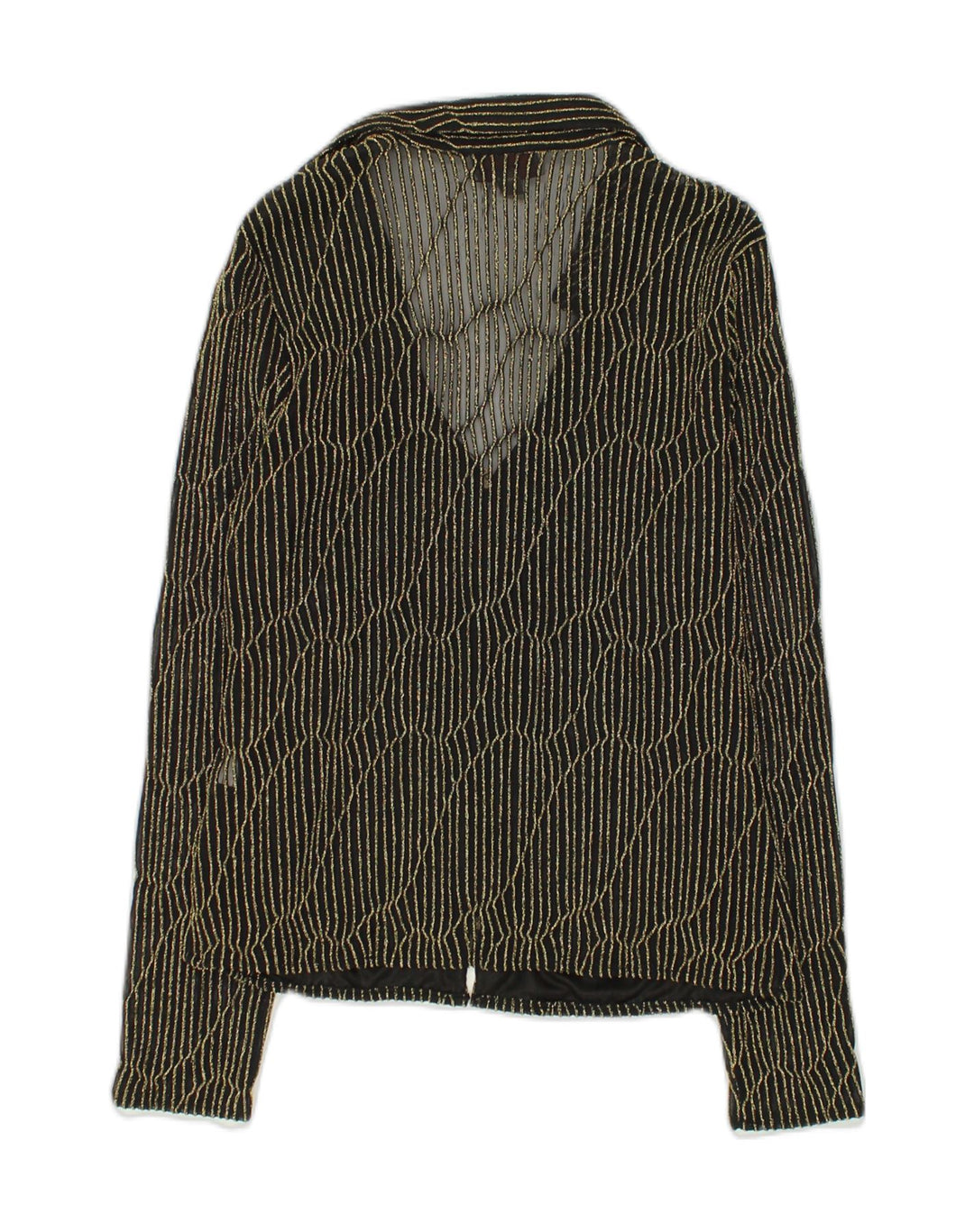 PIERRE CARDIN Womens Full Zip Blazer Jacket UK 12 Medium Black Striped | Vintage Pierre Cardin | Thrift | Second-Hand Pierre Cardin | Used Clothing | Messina Hembry 