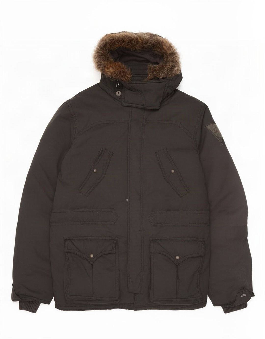 Cappotto imbottito con cappuccio da uomo Levi's UK 42 XL poliestere nero