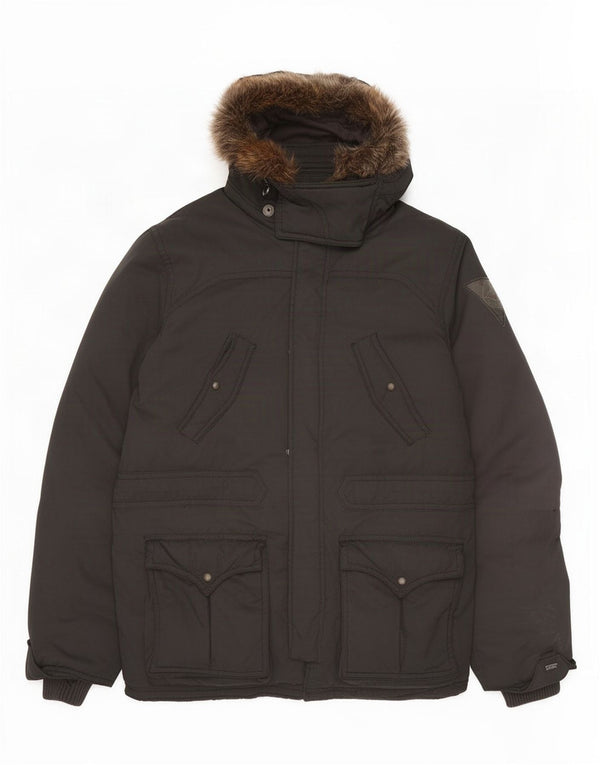 Cappotto imbottito con cappuccio da uomo Levi's UK 42 XL poliestere nero