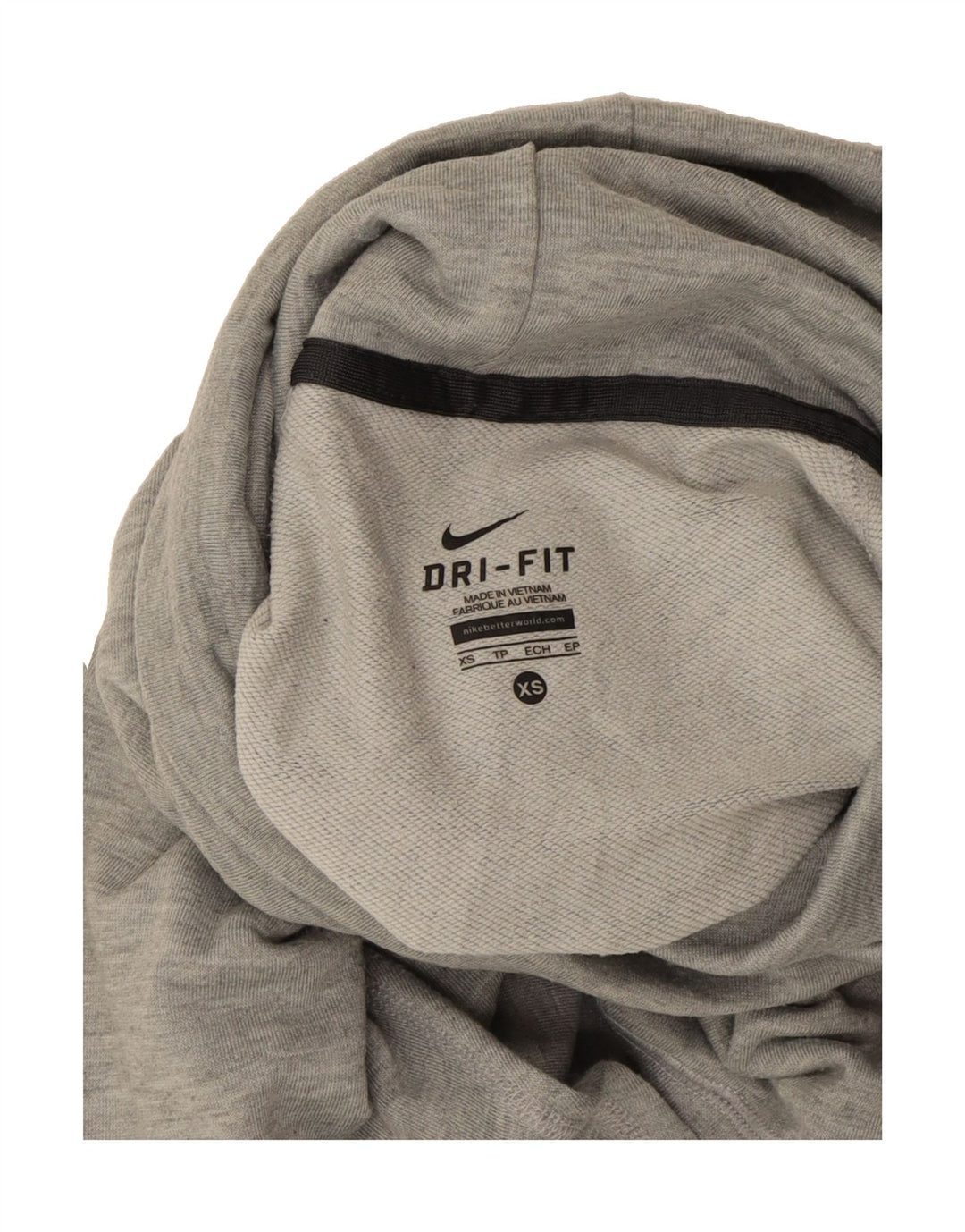 NIKE Womens Dri Fit Oversized Roll Neck Sweatshirt Jumper UK 6 XS Grey Vintage Nike and Second-Hand Nike from Messina Hembry 