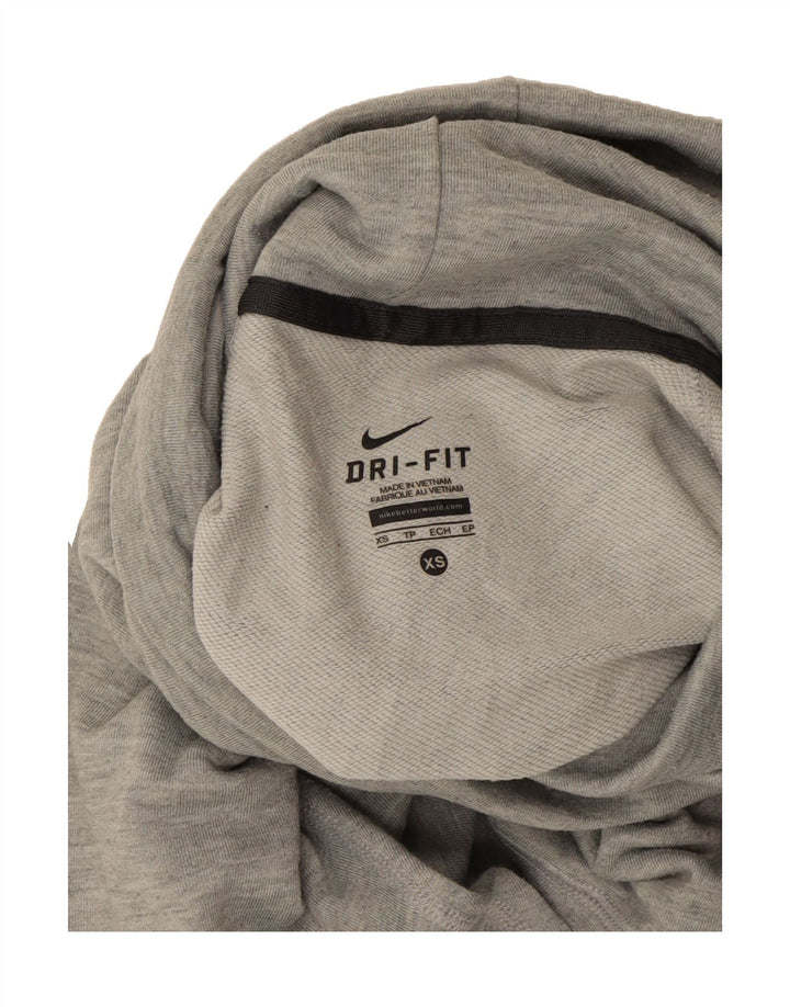 NIKE Womens Dri Fit Oversized Roll Neck Sweatshirt Jumper UK 6 XS Grey Vintage Nike and Second-Hand Nike from Messina Hembry 