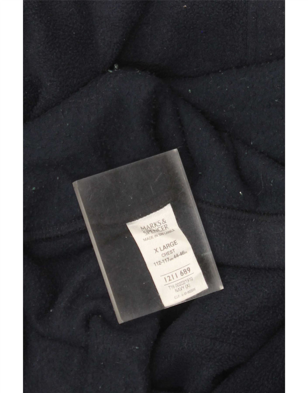 Giacca in pile da uomo Marks & Spencer UK 44 XL poliestere blu navy
