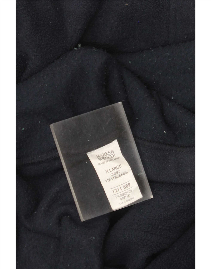 Giacca in pile da uomo Marks & Spencer UK 44 XL poliestere blu navy