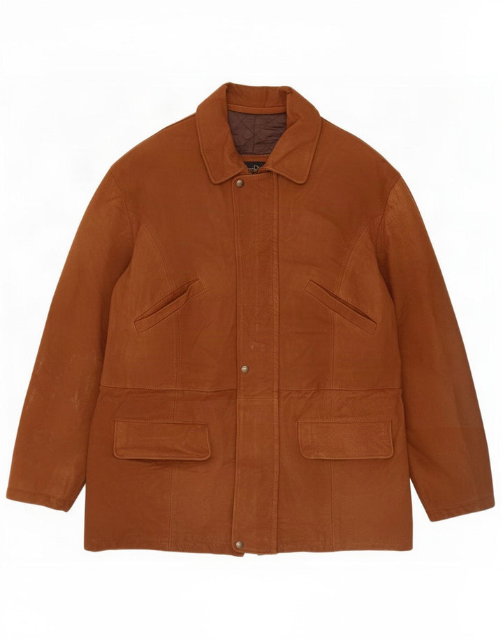 Giacca in pelle da uomo vintage IT 50 Large Marrone