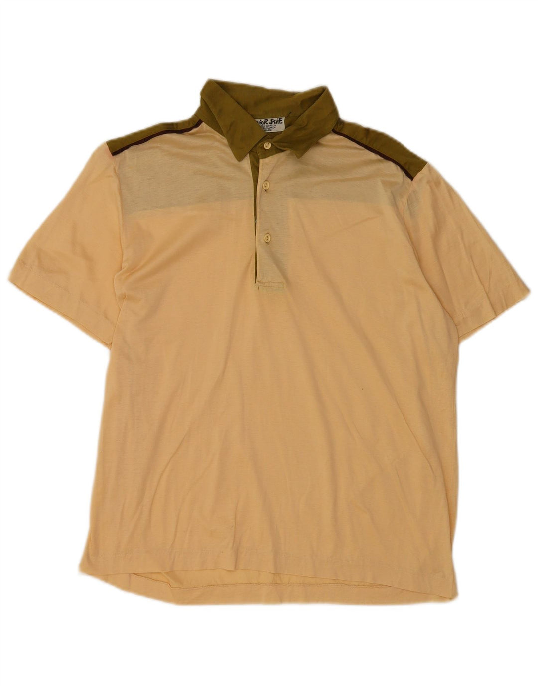 Polo vintage da uomo IT 50 color block beige medio