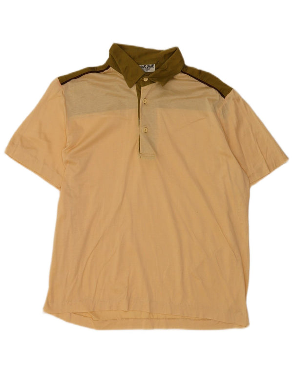 Polo vintage da uomo IT 50 color block beige medio