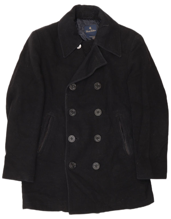 Cappotto da marinaio da uomo Brooks Brothers UK 38 lana nera media