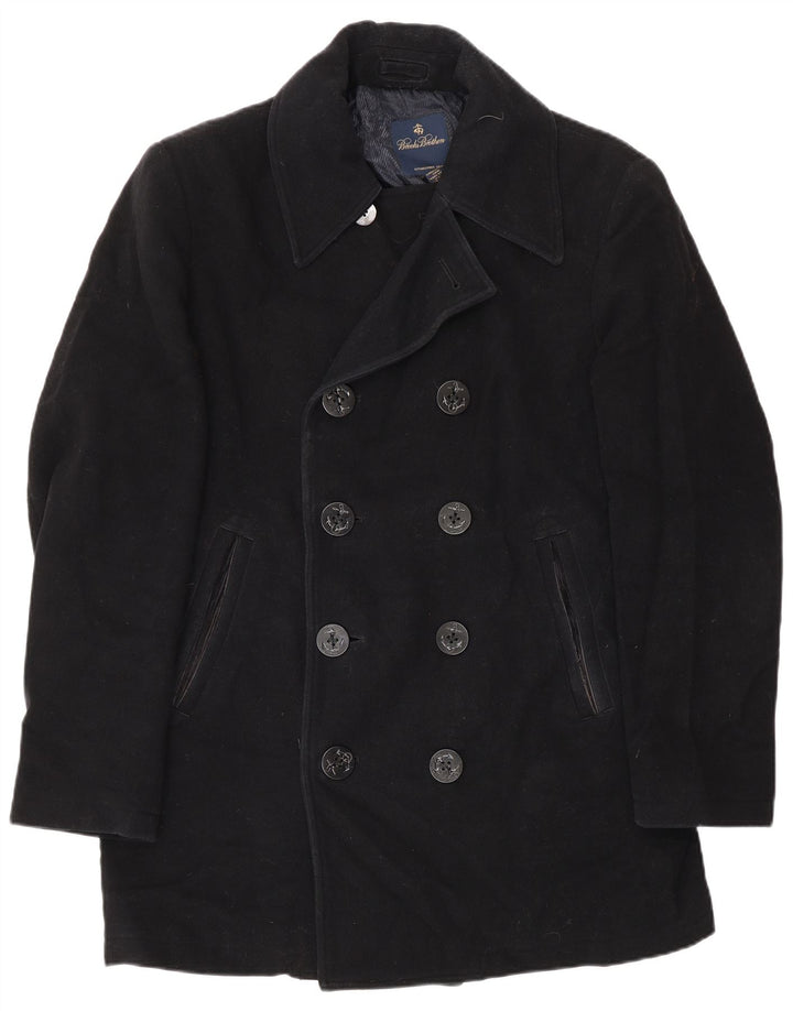 Cappotto da marinaio da uomo Brooks Brothers UK 38 lana nera media