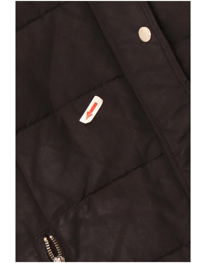 Giacca imbottita con cappuccio da donna Topshop UK 12 poliestere nero medio