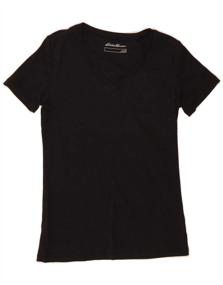 EDDIE BAUER Womens T-Shirt Top UK 12 Medium Black Cotton Vintage Eddie Bauer and Second-Hand Eddie Bauer from Messina Hembry 