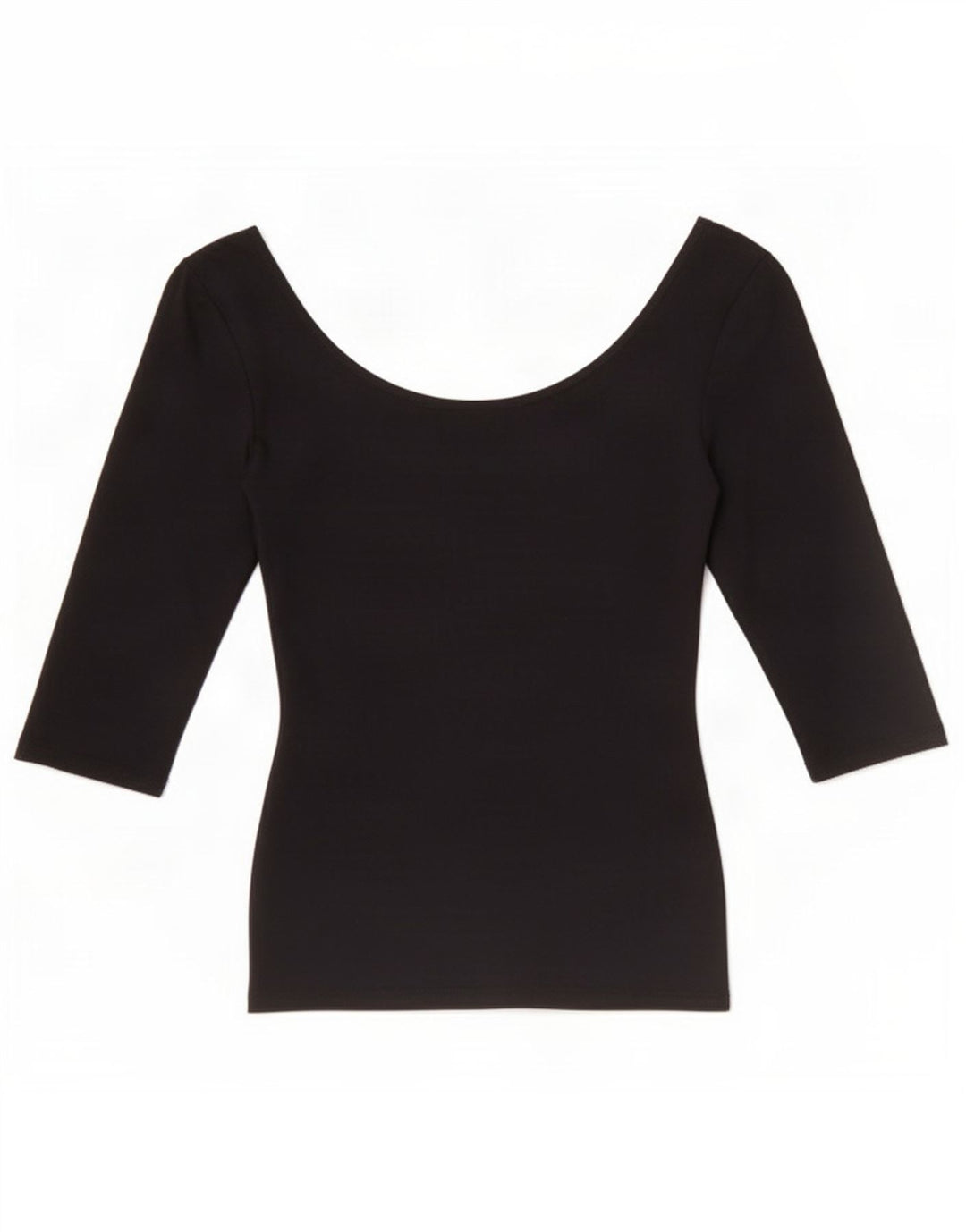 Top Zara da donna con spalle scoperte e maniche a 3/4 UK 8 Small nero in poliammide