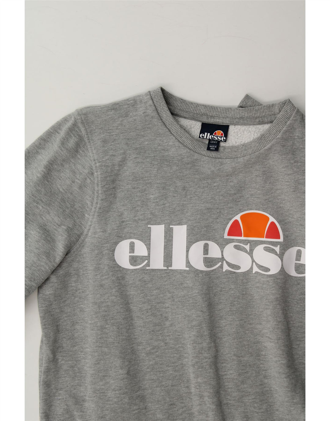 ELLESSE Boys Graphic Sweatshirt Jumper 13-14 Years Grey Cotton Vintage Ellesse and Second-Hand Ellesse from Messina Hembry 