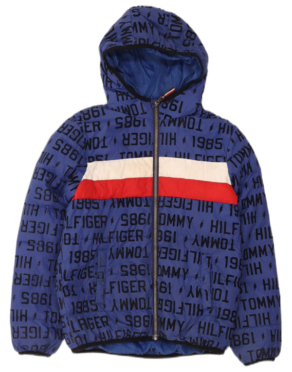 Giacca imbottita con grafica Tommy Hilfiger per ragazzi 12-13 anni, grande blu