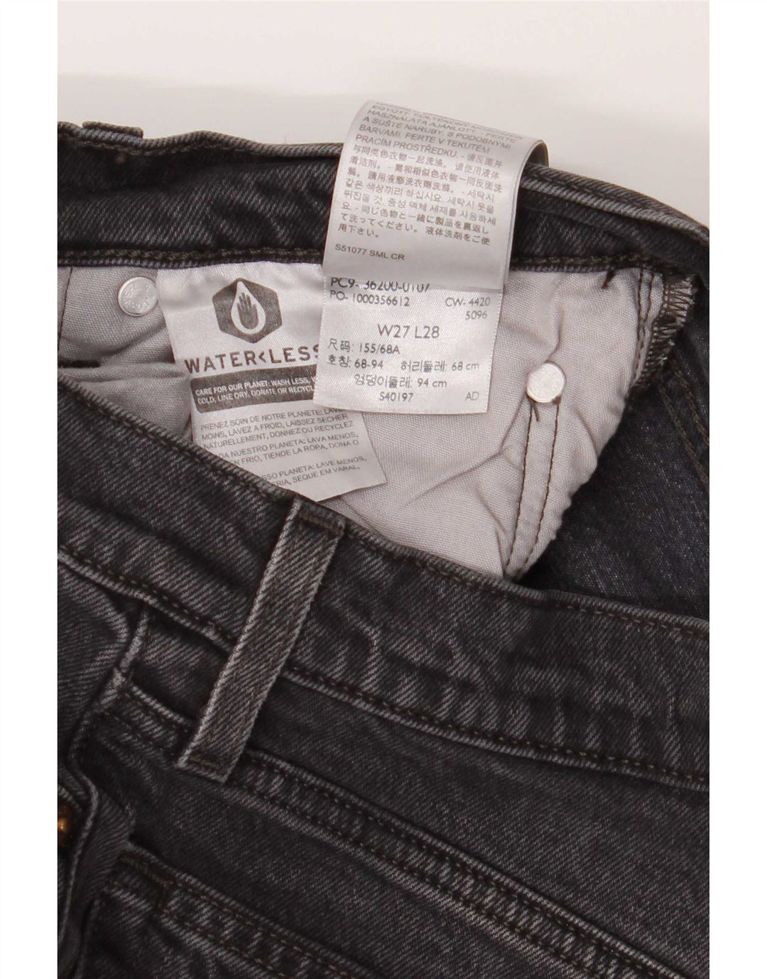 Jeans dritti Levi's 501 da donna W27 L28 cotone grigio