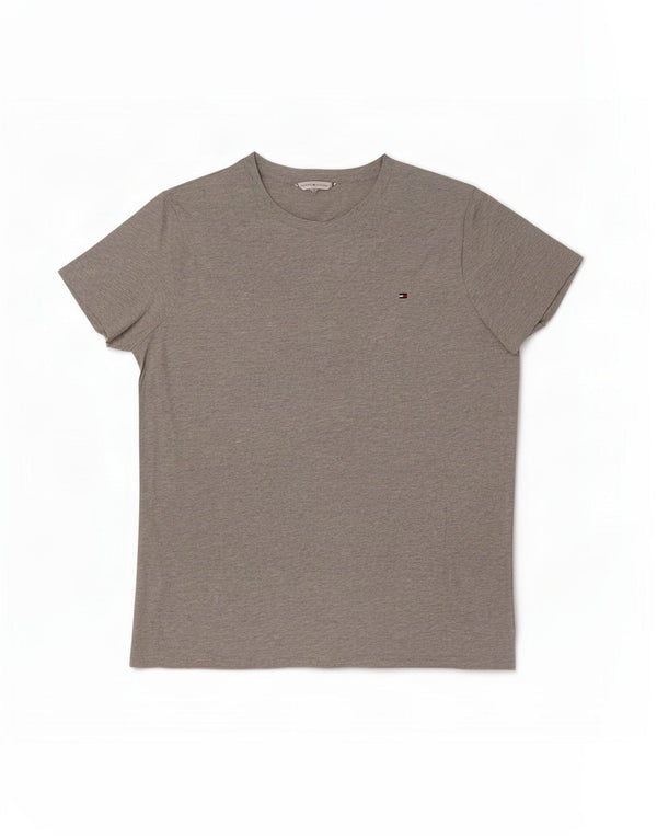 T-shirt da uomo Tommy Hilfiger Top in cotone grigio medio
