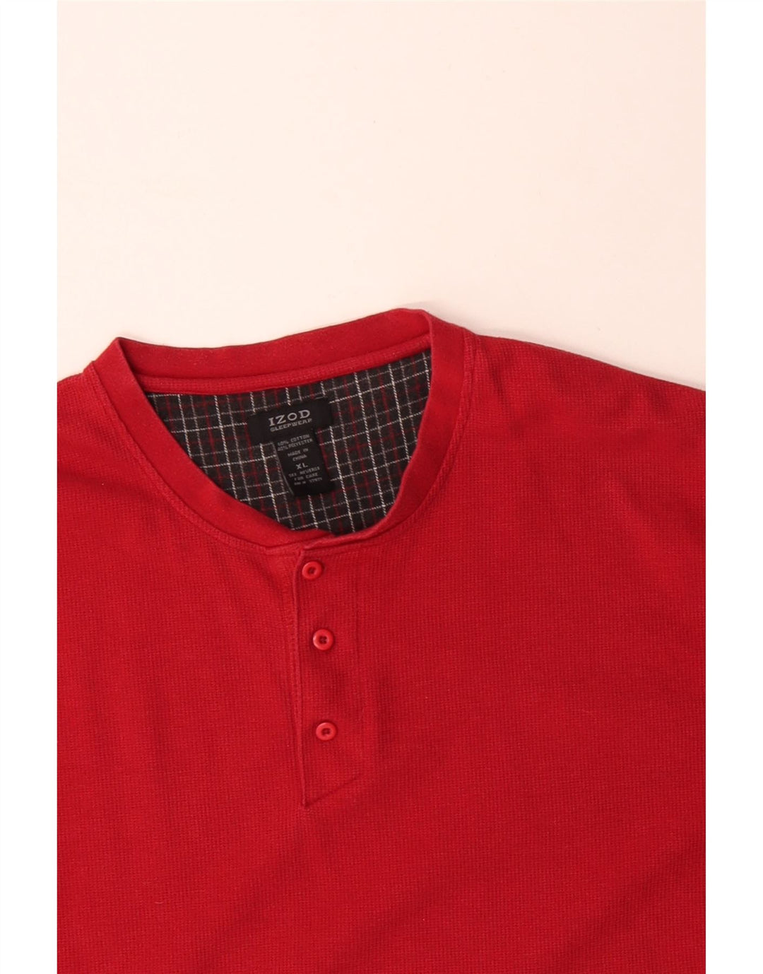Top da notte da uomo IZOD a maniche lunghe XL in cotone rosso