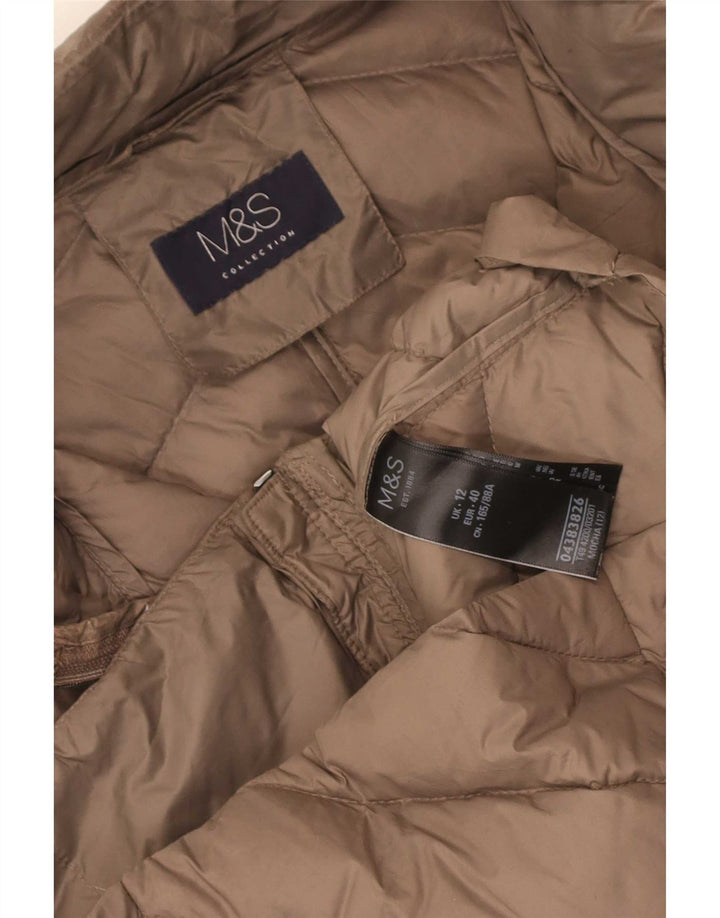Giacca imbottita da donna Marks & Spencer UK 12 Poliammide marrone medio
