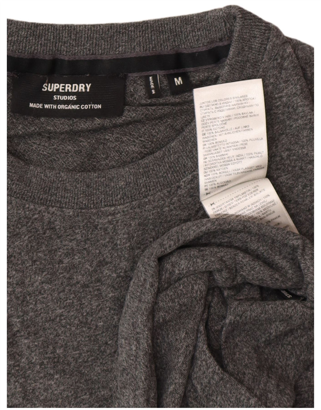 T-shirt da uomo Superdry Top in cotone grigio medio