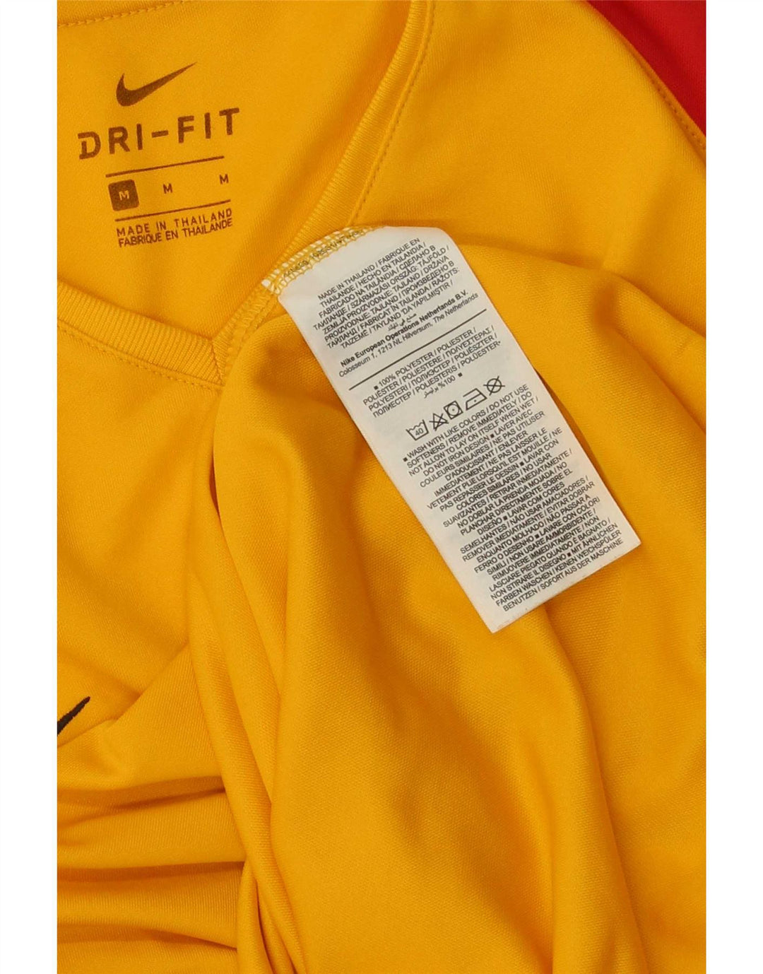 T-shirt Nike da uomo Dri Fit, top in poliestere color block giallo medio