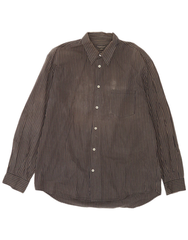 Camicia da uomo Marlboro Classics 2XL Cotone a righe nere