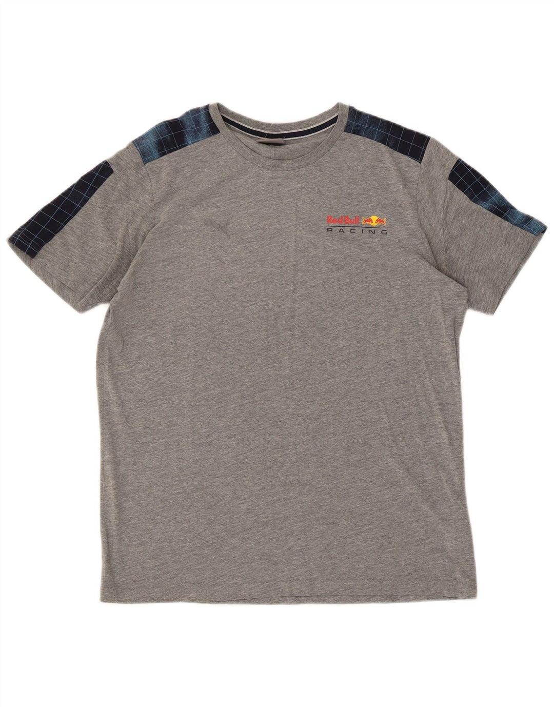 T-shirt da uomo Puma Top in cotone color block grigio medio