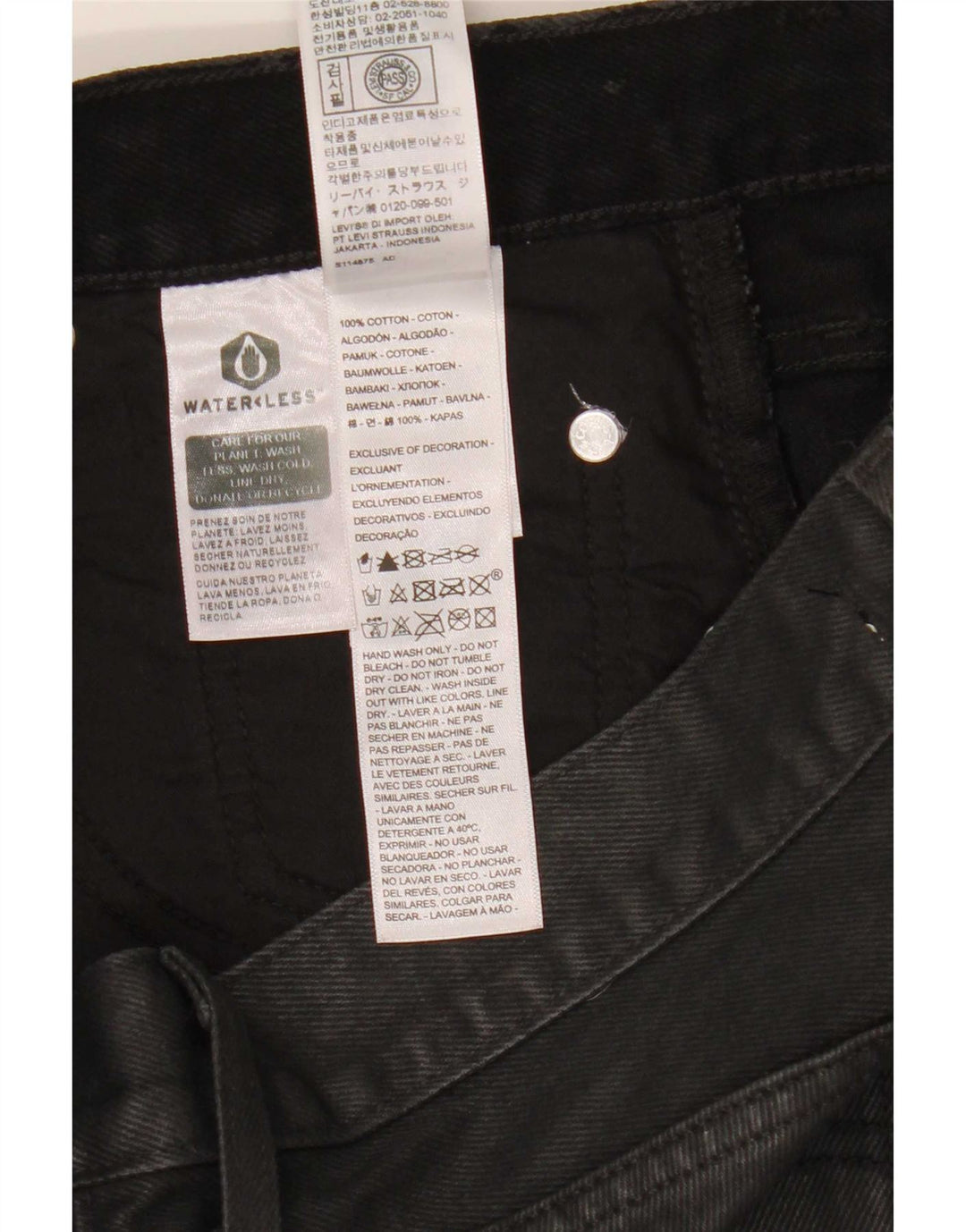 Mini gonna di jeans da donna Levi's W27 piccola in cotone nero