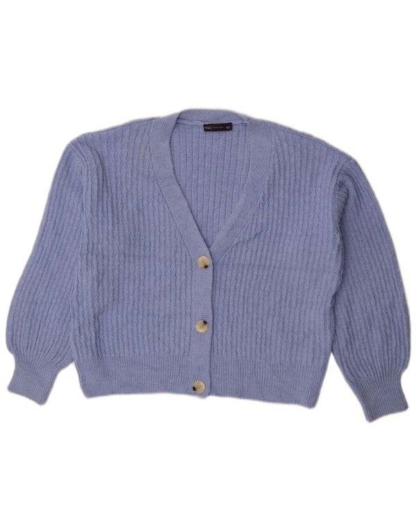 Maglione cardigan oversize corto da donna Marks & Spencer UK 14 Blu medio