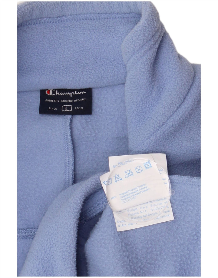 Maglione in pile da uomo con zip e collo Champion, grande in poliestere blu