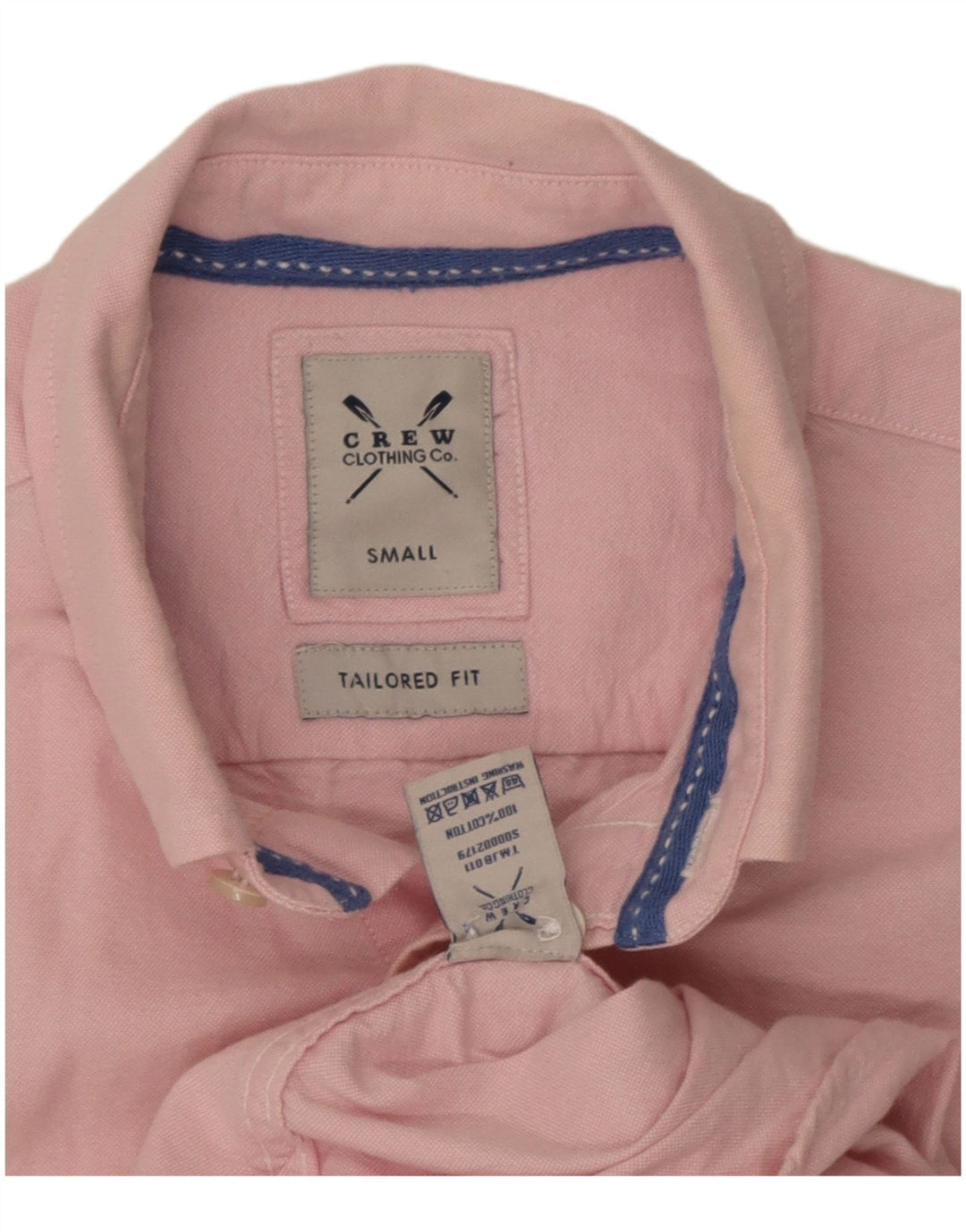 Crew Clothing Camicia da uomo su misura piccola in cotone rosa