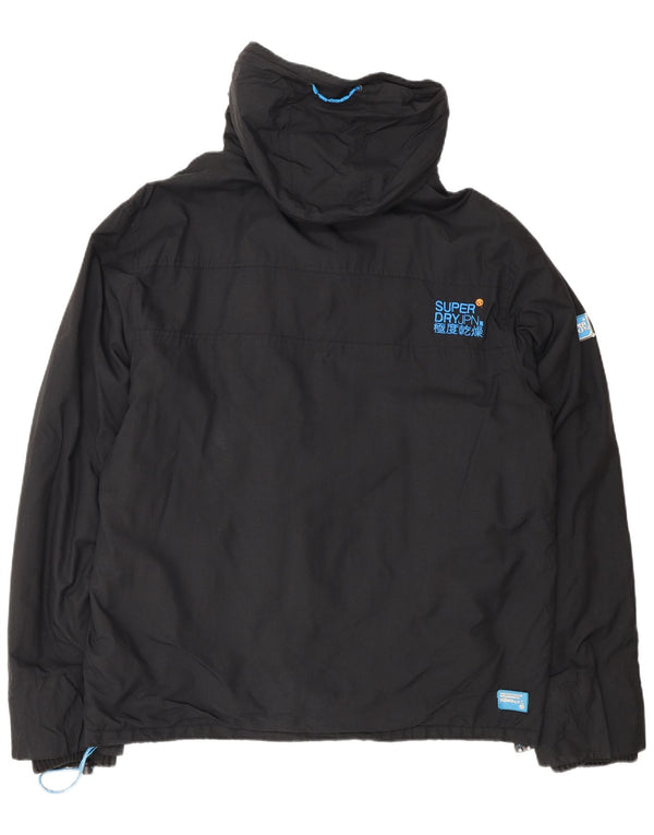 Superdry Mens Windcheater Hooded Sherpa Windbreaker Jacket UK 44 2XL Black