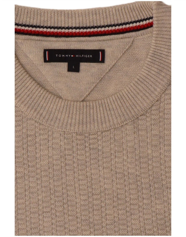 Maglione maglione girocollo da uomo Tommy Hilfiger grande beige