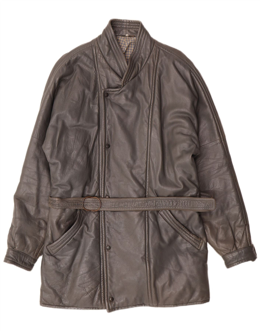Cappotto in pelle da uomo DRESSCO IT 54 2XL Pelle grigia