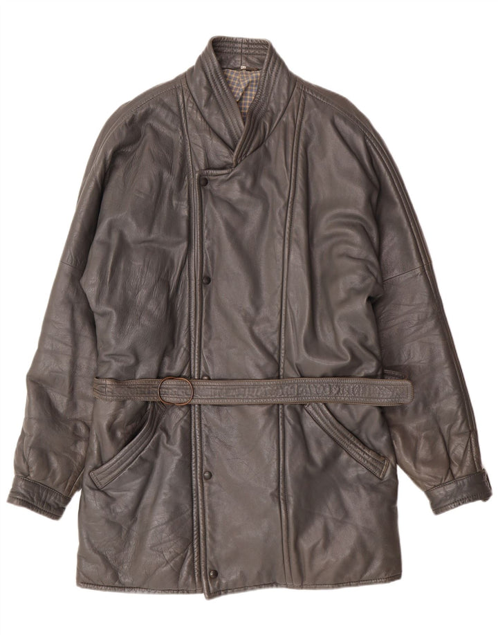 Cappotto in pelle da uomo DRESSCO IT 54 2XL Pelle grigia
