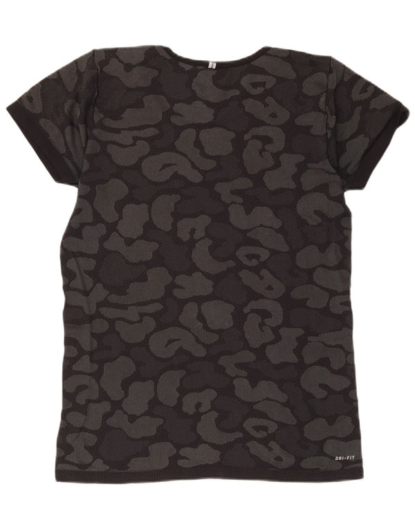 T-shirt Nike Dri Fit da donna Top UK 14 Large Black Camouflage