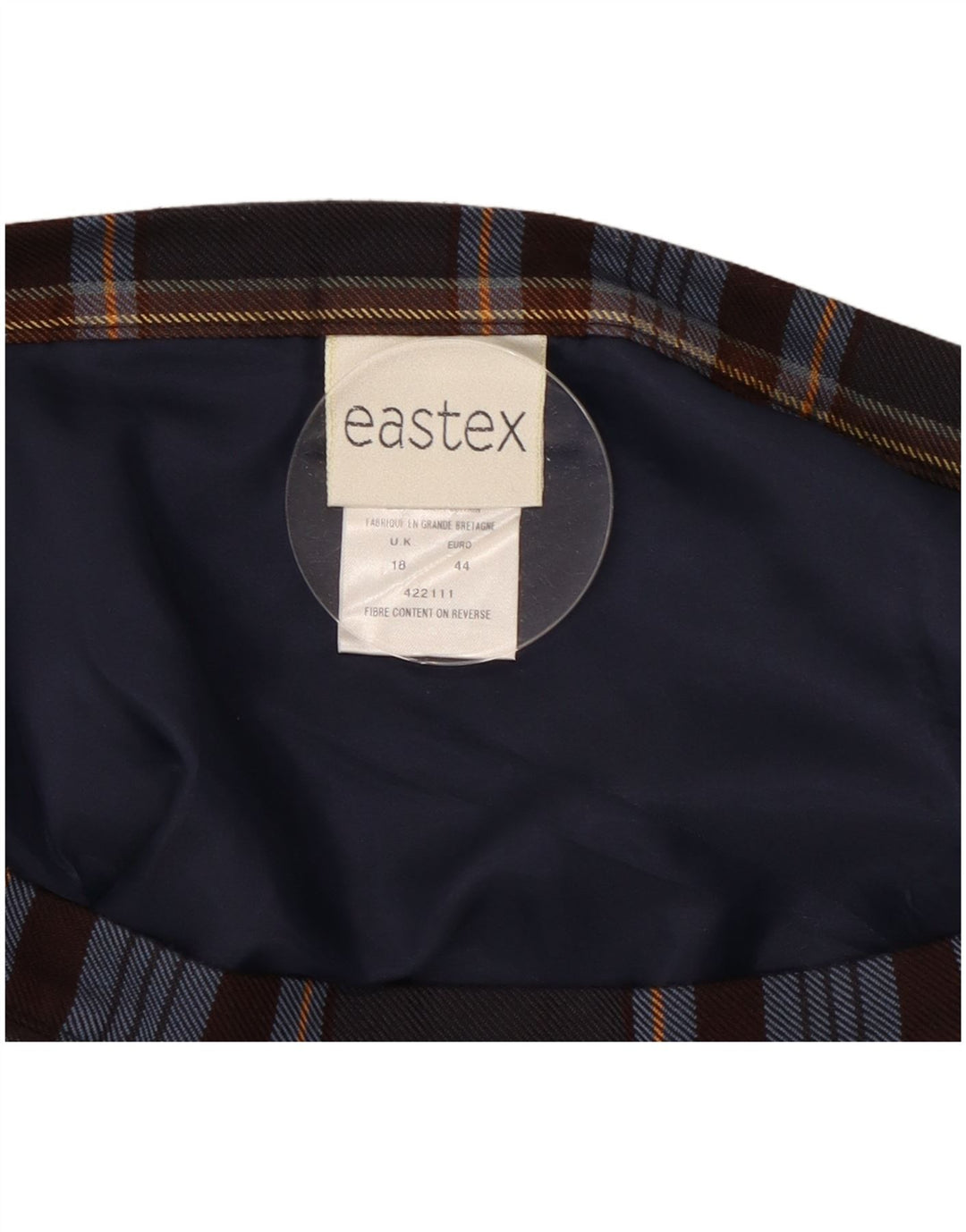 Gonna a pieghe da donna Eastex taglia 18 XL W36 poliestere a quadri marrone