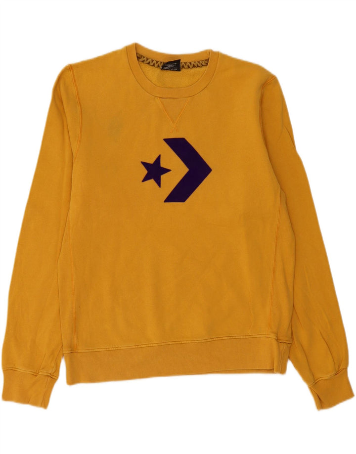 Converse Felpa grafica da uomo Maglione grande cotone giallo