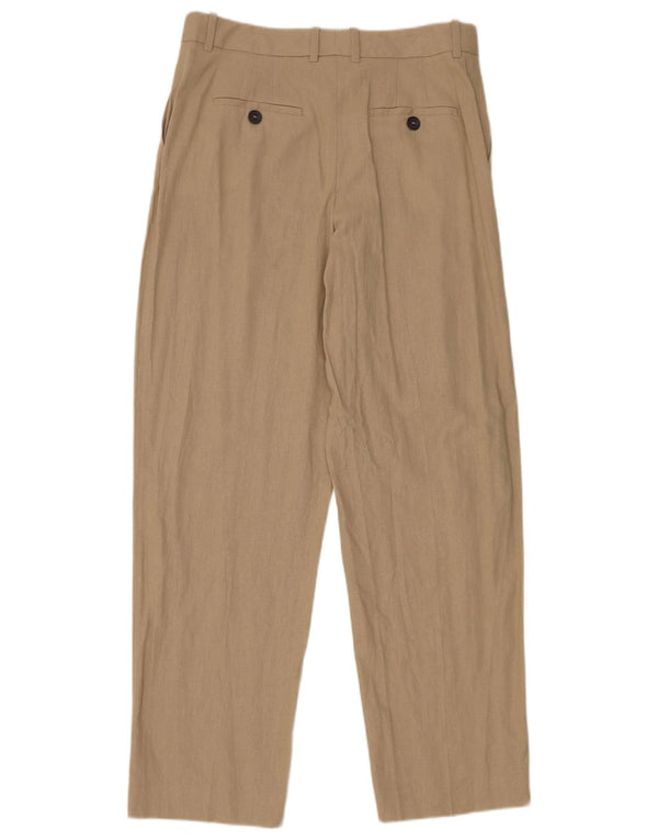 Pantaloni chino dritti da donna Zara piccoli W30 L30 lino beige
