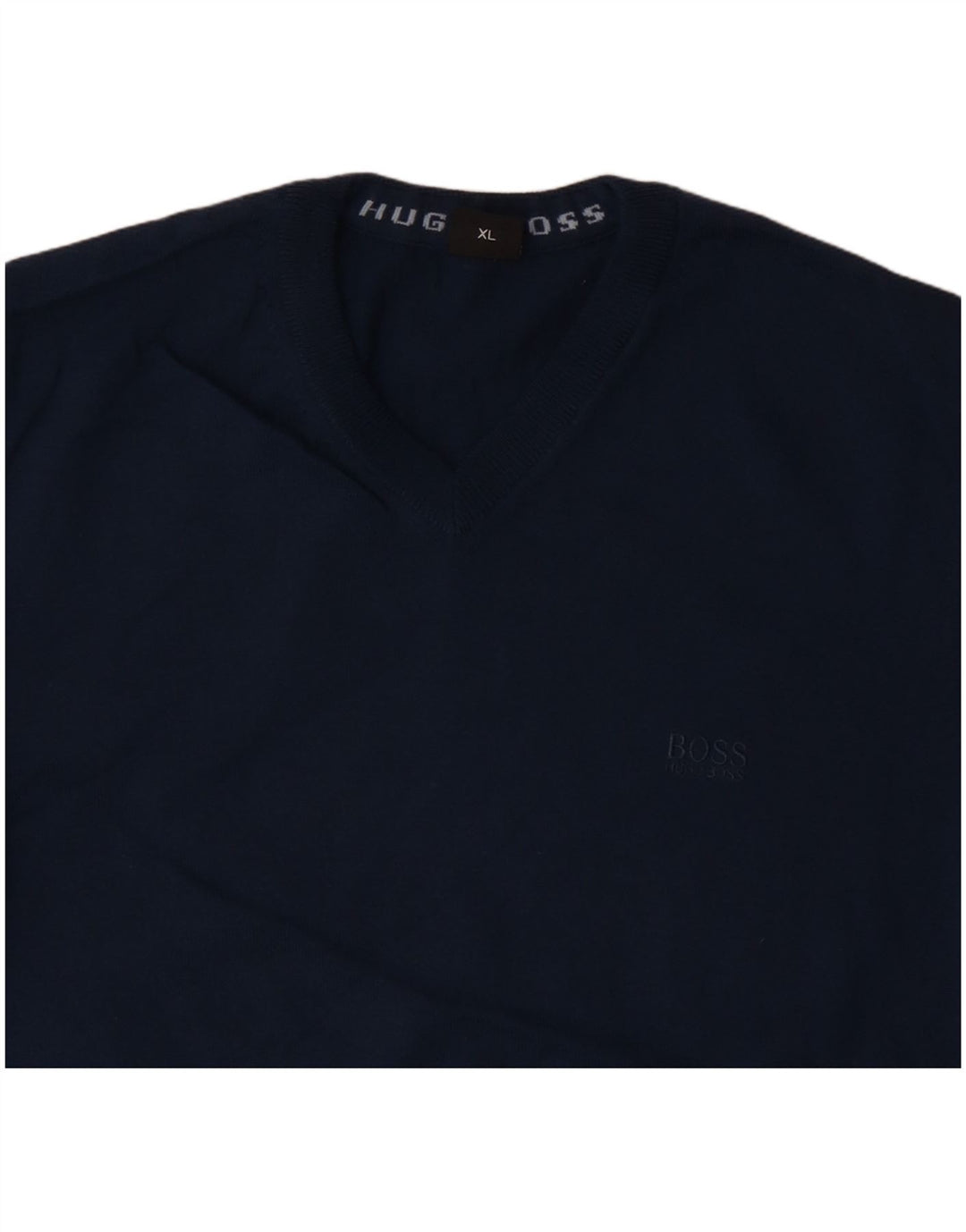 Maglione da uomo HUGO BOSS con scollo a V XL in lana blu navy